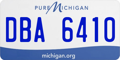 MI license plate DBA6410