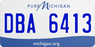 MI license plate DBA6413