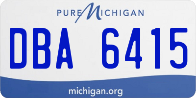 MI license plate DBA6415