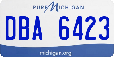 MI license plate DBA6423