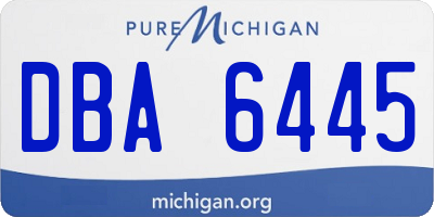 MI license plate DBA6445