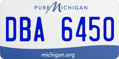 MI license plate DBA6450