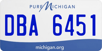 MI license plate DBA6451