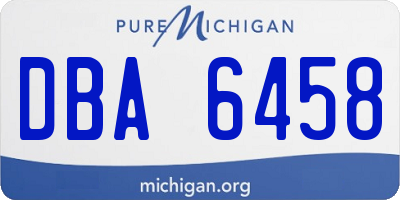 MI license plate DBA6458