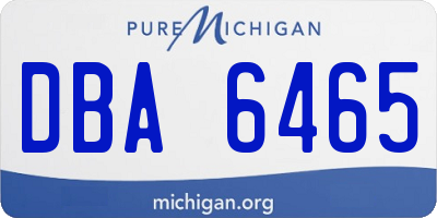 MI license plate DBA6465