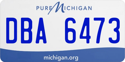 MI license plate DBA6473