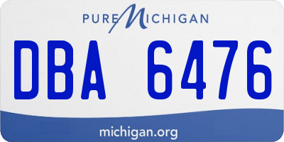 MI license plate DBA6476