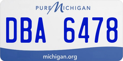 MI license plate DBA6478