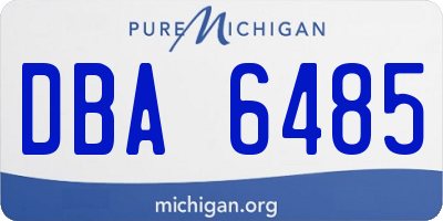 MI license plate DBA6485