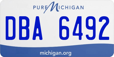 MI license plate DBA6492