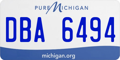 MI license plate DBA6494