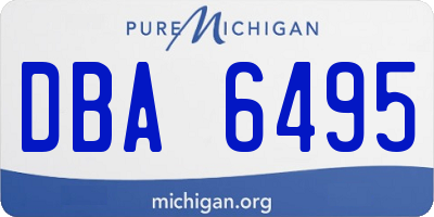 MI license plate DBA6495