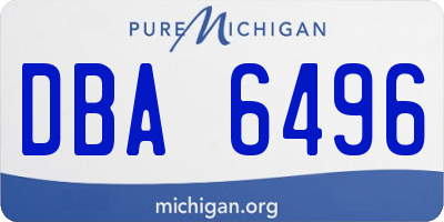 MI license plate DBA6496