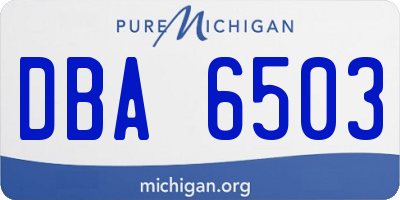 MI license plate DBA6503