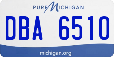 MI license plate DBA6510