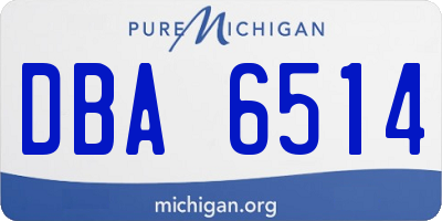 MI license plate DBA6514