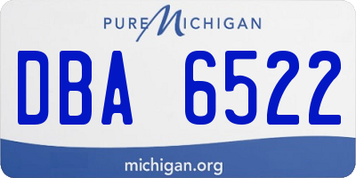 MI license plate DBA6522
