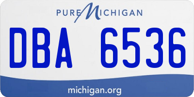 MI license plate DBA6536