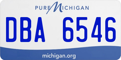 MI license plate DBA6546
