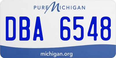 MI license plate DBA6548