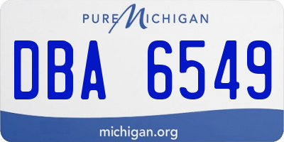 MI license plate DBA6549