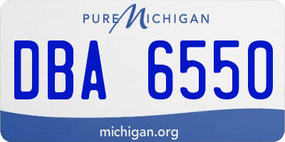 MI license plate DBA6550