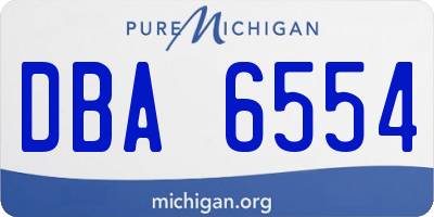 MI license plate DBA6554