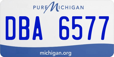 MI license plate DBA6577