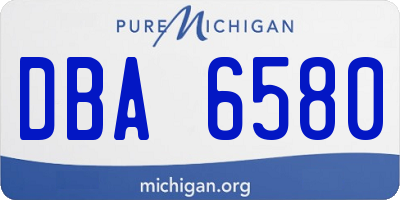 MI license plate DBA6580