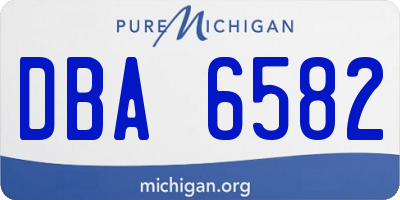 MI license plate DBA6582