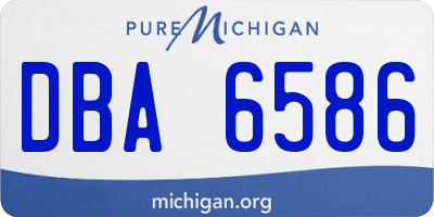 MI license plate DBA6586