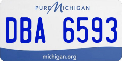 MI license plate DBA6593