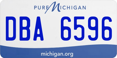 MI license plate DBA6596