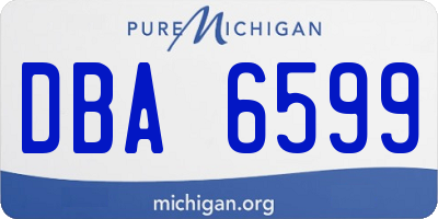 MI license plate DBA6599