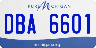 MI license plate DBA6601