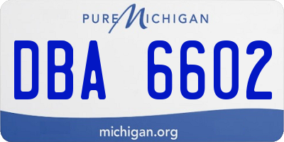 MI license plate DBA6602