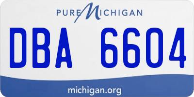 MI license plate DBA6604