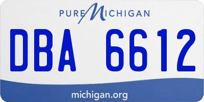 MI license plate DBA6612