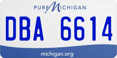 MI license plate DBA6614