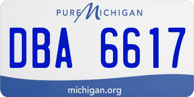 MI license plate DBA6617
