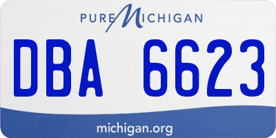 MI license plate DBA6623