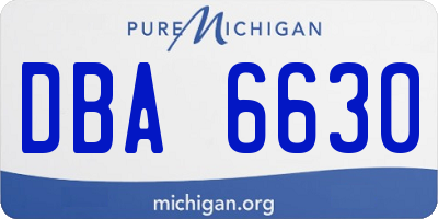 MI license plate DBA6630