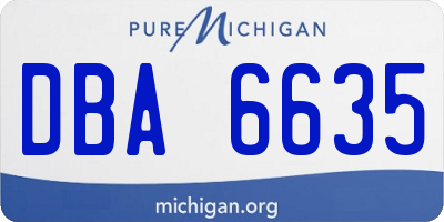MI license plate DBA6635