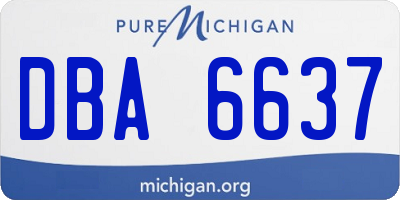 MI license plate DBA6637