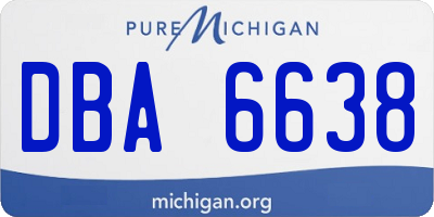 MI license plate DBA6638