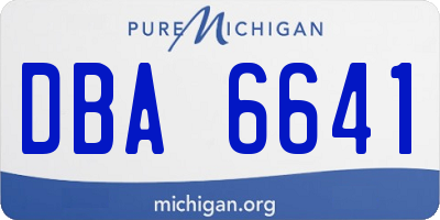 MI license plate DBA6641