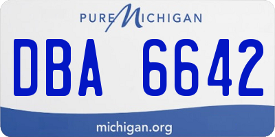 MI license plate DBA6642