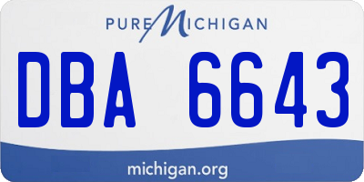 MI license plate DBA6643