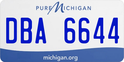 MI license plate DBA6644