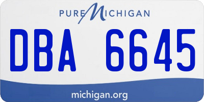 MI license plate DBA6645